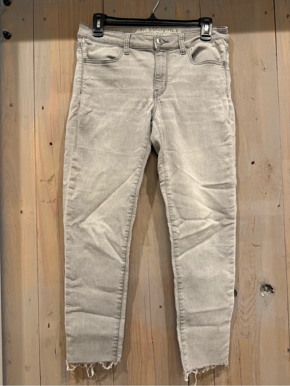 American Eagle Outfitters Women's Light Taupe Cropped Jeans